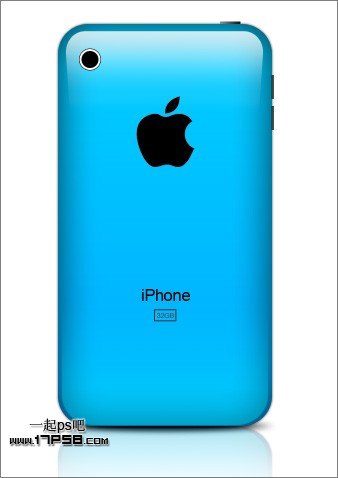 photoshop绘制出蓝色苹果iPhone4背壳