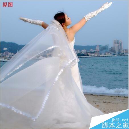 用PS从复杂环境中扣出照片中新娘子的白纱