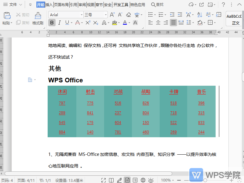 WPS如何在文档表格上方插入行？