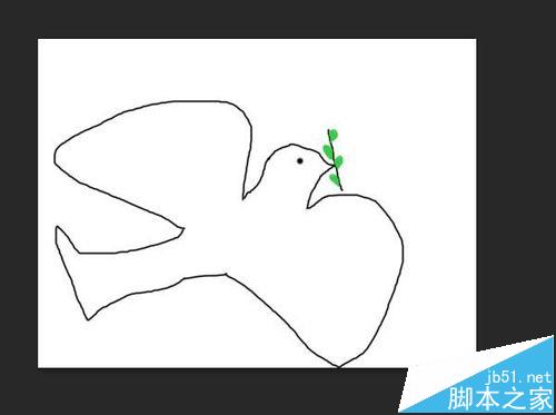 ps绘制一个简单的简笔画和平鸽子