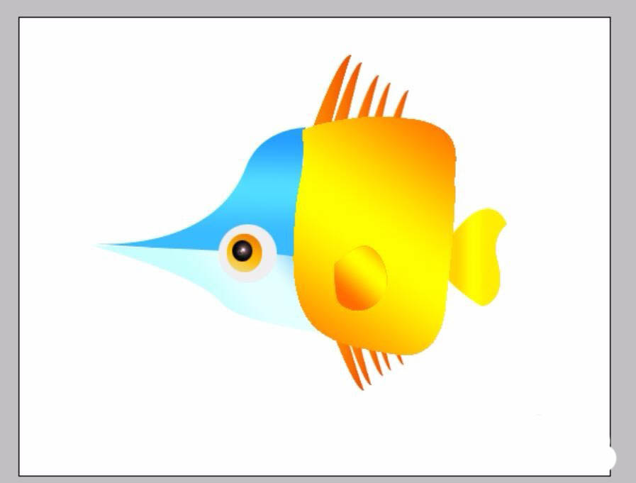 PS怎么绘制一个尖嘴鱼的矢量图标?